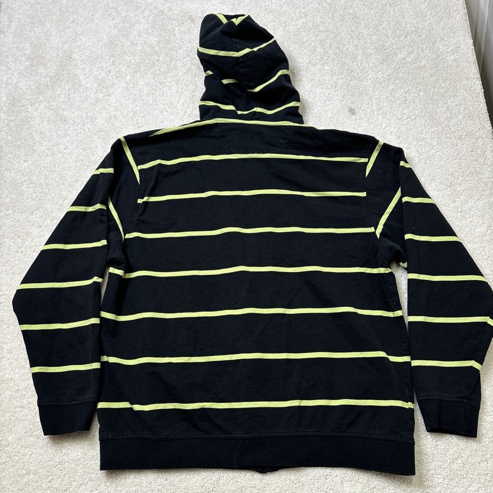 Siegfried & Company Striped Full Zip Hoodie Sweatshirt Men's Large Black Green - Picture 7 of 8